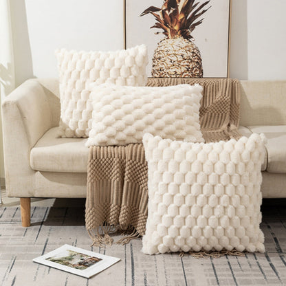 3D Textured Cushion Cover – Soft Cotton and Polyester Pillowcase with Zip Closure