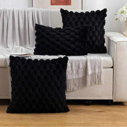 3D Textured Cushion Cover – Soft Cotton and Polyester Pillowcase with Zip Closure