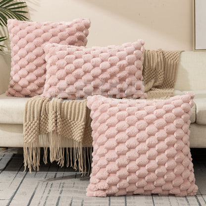 3D Textured Cushion Cover – Soft Cotton and Polyester Pillowcase with Zip Closure
