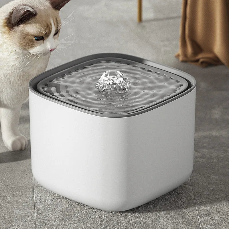 3L Pet Water Fountain with Quiet Pump and Filtered Water Flow