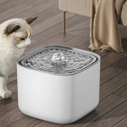 3L Pet Water Fountain with Quiet Pump and Filtered Water Flow