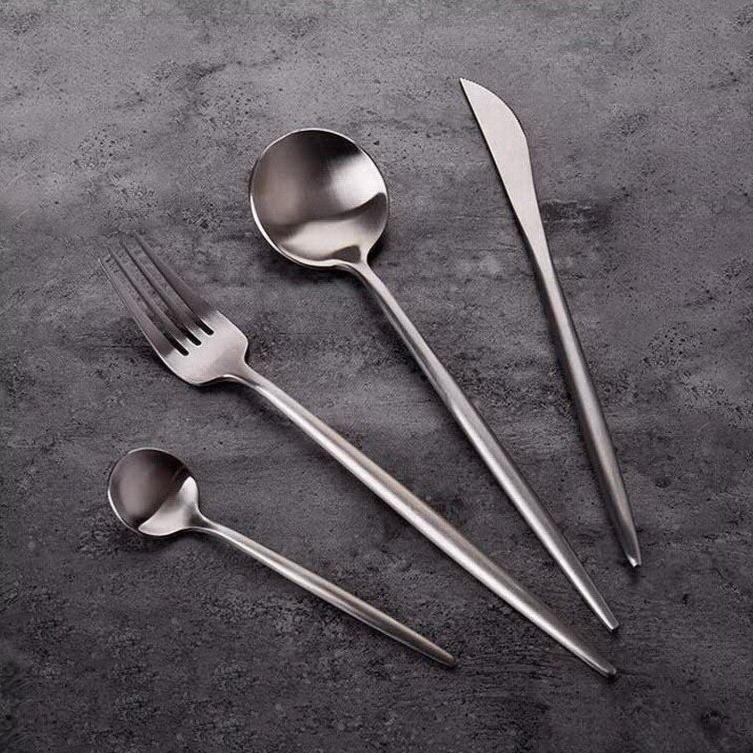 4-Piece 304 Stainless Steel Cutlery Set with Slim Balanced Handles