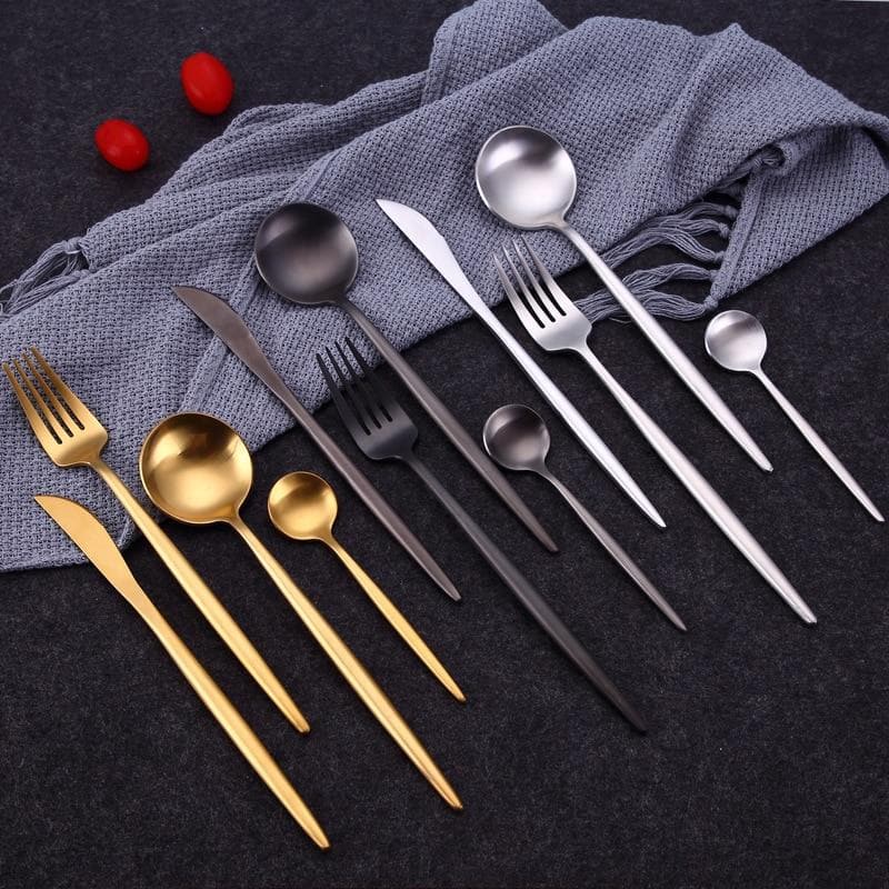 4-Piece 304 Stainless Steel Cutlery Set with Slim Balanced Handles