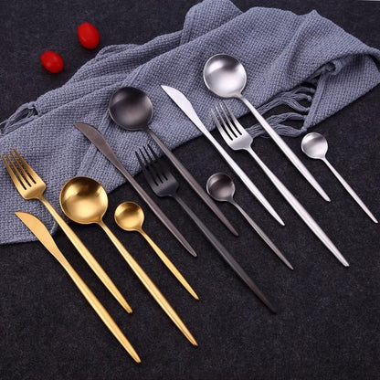 4-Piece 304 Stainless Steel Cutlery Set with Slim Balanced Handles