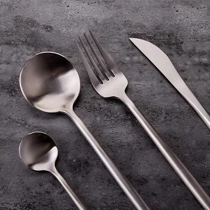 4-Piece 304 Stainless Steel Cutlery Set with Slim Balanced Handles