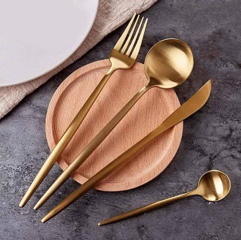 4-Piece 304 Stainless Steel Cutlery Set with Slim Balanced Handles