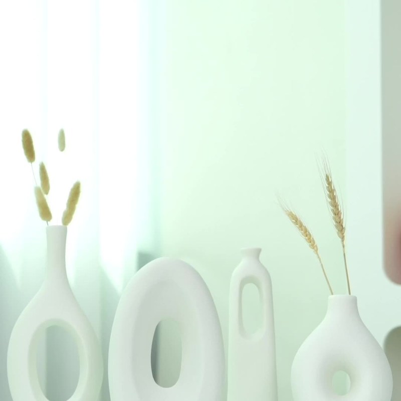 4-Piece Ceramic Vase Set in Boho Style for Decorative Displays