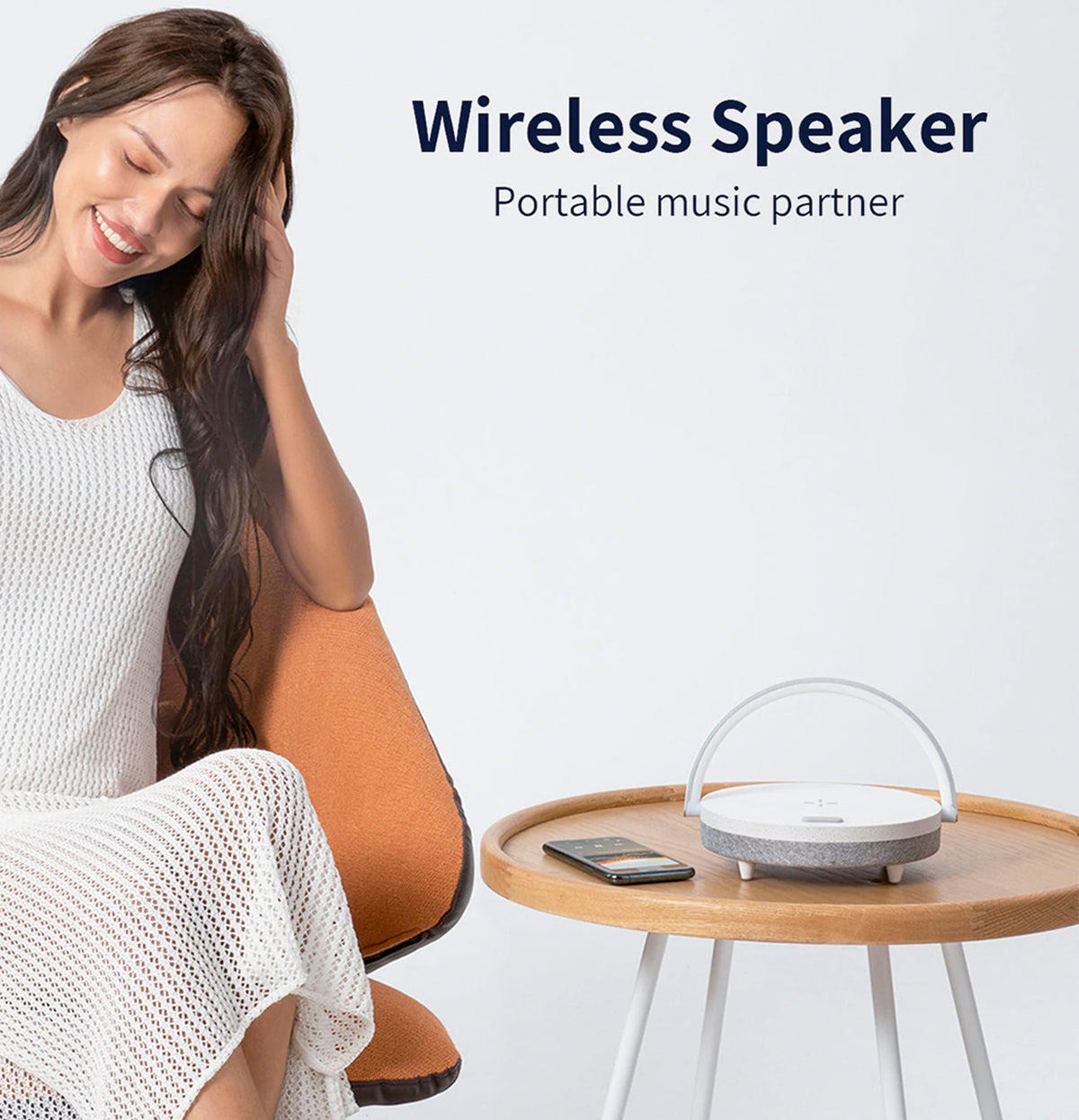 4-in-1 Dimmable Bedside Lamp with Wireless Charger and Bluetooth Speaker