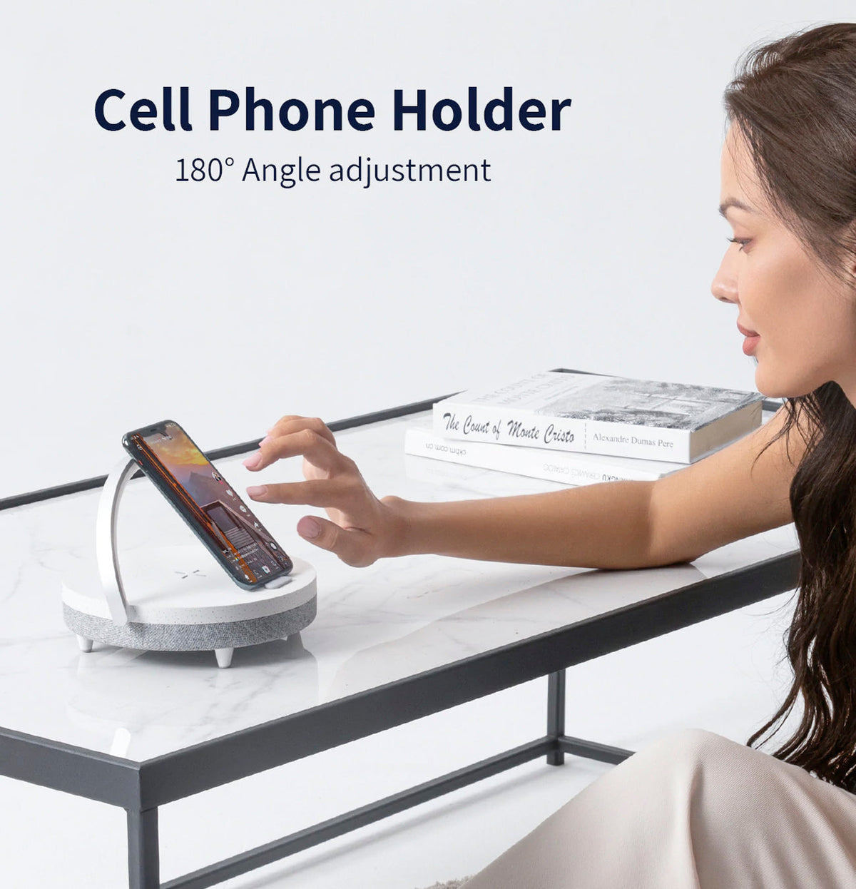 4-in-1 Dimmable Bedside Lamp with Wireless Charger and Bluetooth Speaker