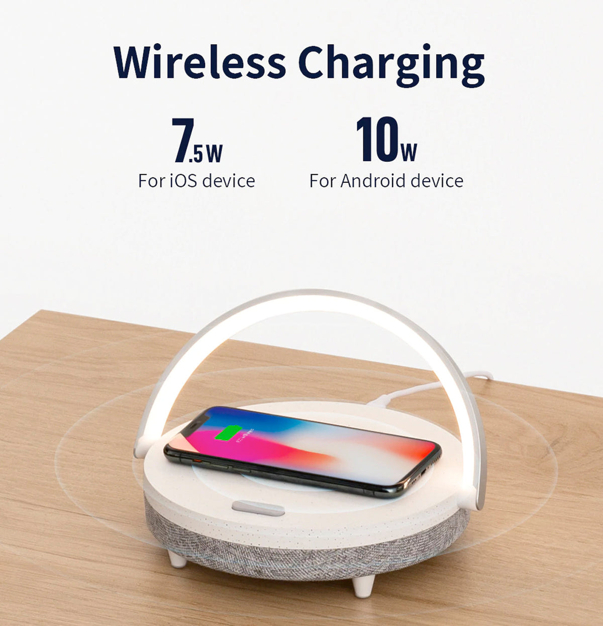 4-in-1 Dimmable Bedside Lamp with Wireless Charger and Bluetooth Speaker