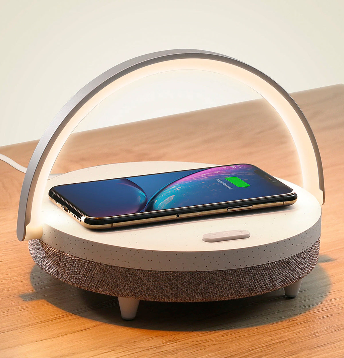 4-in-1 Dimmable Bedside Lamp with Wireless Charger and Bluetooth Speaker