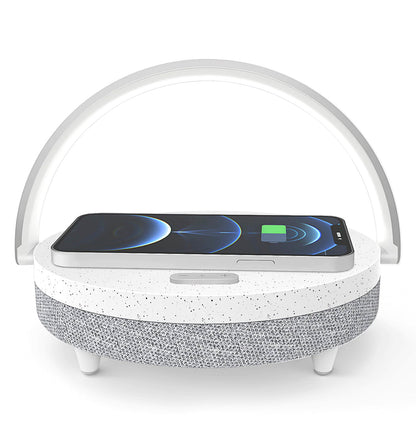 4-in-1 Dimmable Bedside Lamp with Wireless Charger and Bluetooth Speaker