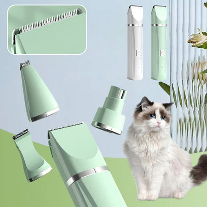4-in-1 Pet Grooming Clipper with Quiet Motor and Nail Grinder
