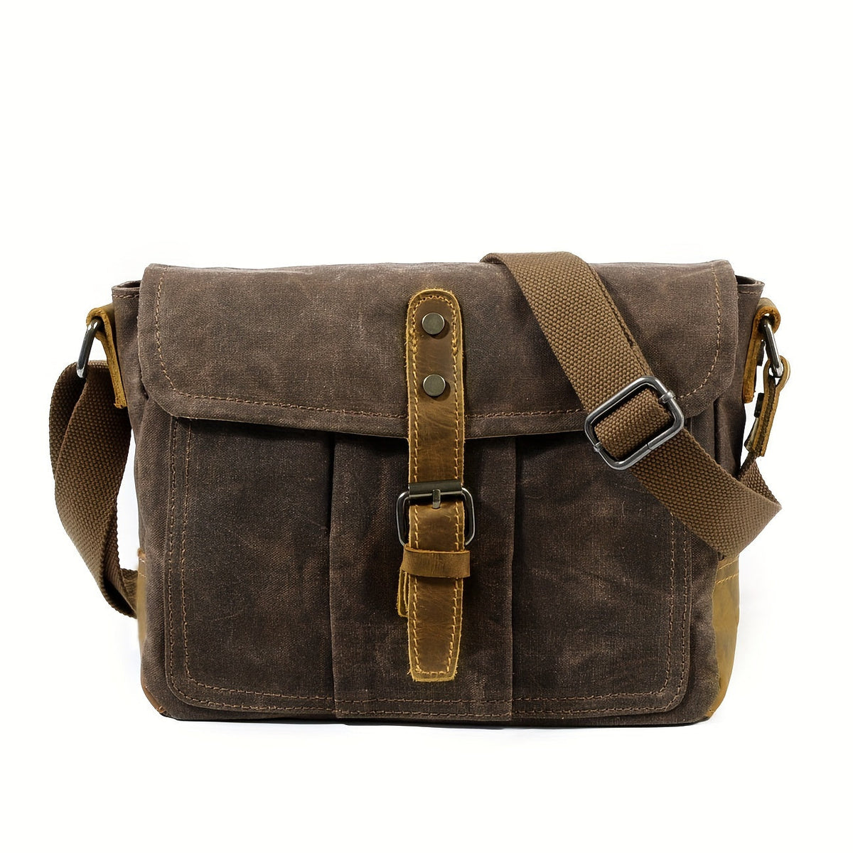 Retro Canvas Travel Shoulder Bag with Adjustable Strap Secure Zip Closure Everyday Carry
