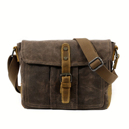 Retro Canvas Travel Shoulder Bag with Adjustable Strap Secure Zip Closure Everyday Carry