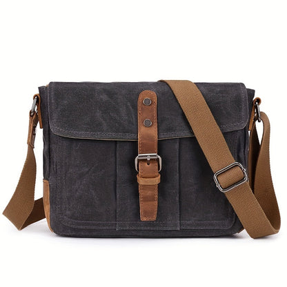 Retro Canvas Travel Shoulder Bag with Adjustable Strap Secure Zip Closure Everyday Carry