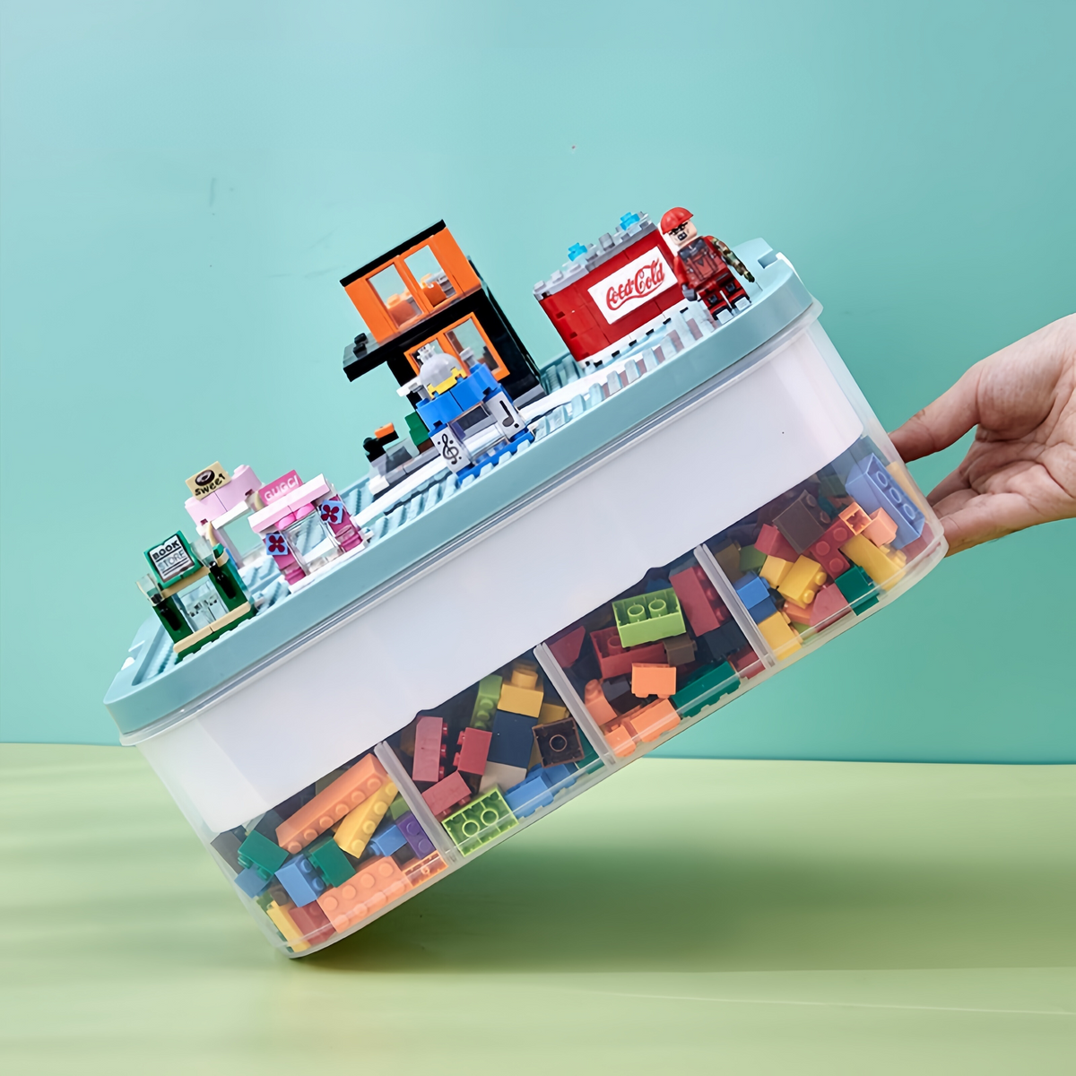 Stackable Storage Organizer Box with Lid for Toys Snacks Crafts and Everyday Essentials