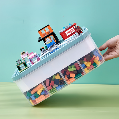 Stackable Storage Organizer Box with Lid for Toys Snacks Crafts and Everyday Essentials