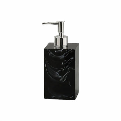 5-Piece Black Marble Resin Bathroom Accessory Set