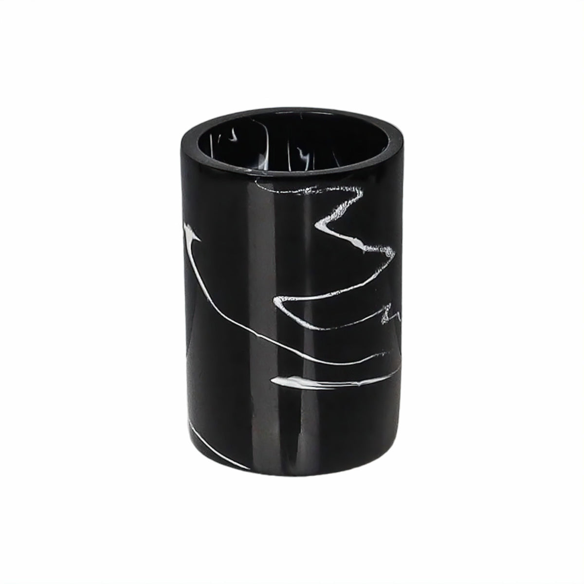 5-Piece Black Marble Resin Bathroom Accessory Set