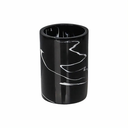 5-Piece Black Marble Resin Bathroom Accessory Set