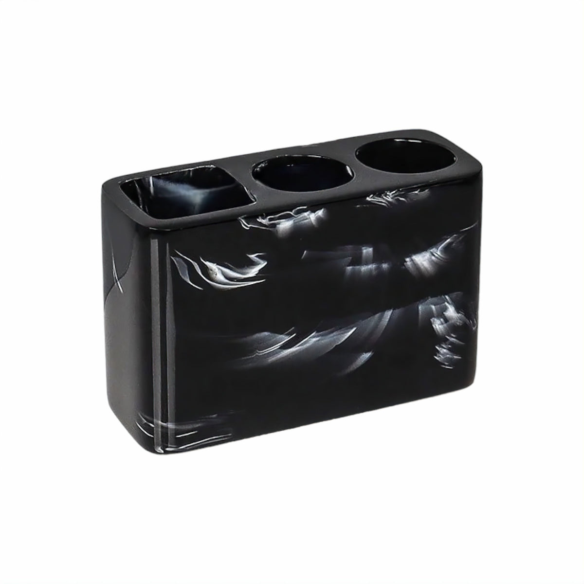 5-Piece Black Marble Resin Bathroom Accessory Set