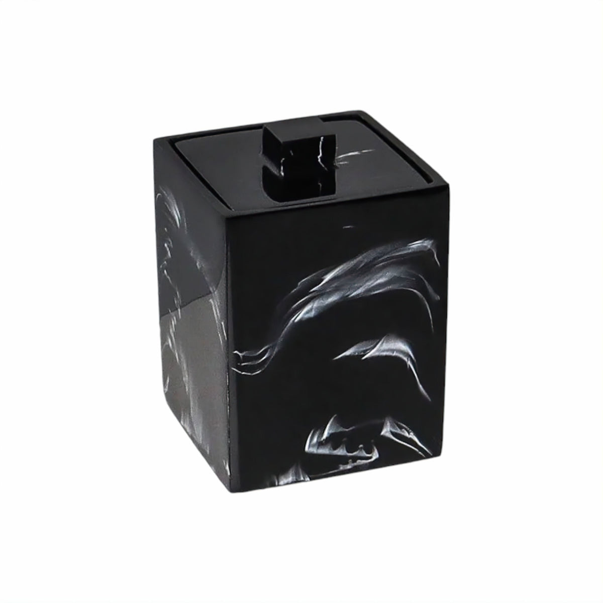 5-Piece Black Marble Resin Bathroom Accessory Set