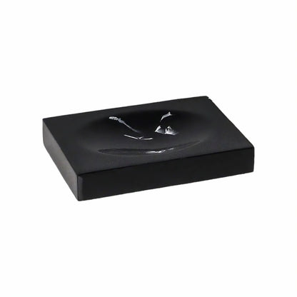 5-Piece Black Marble Resin Bathroom Accessory Set