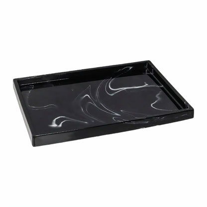 5-Piece Black Marble Resin Bathroom Accessory Set