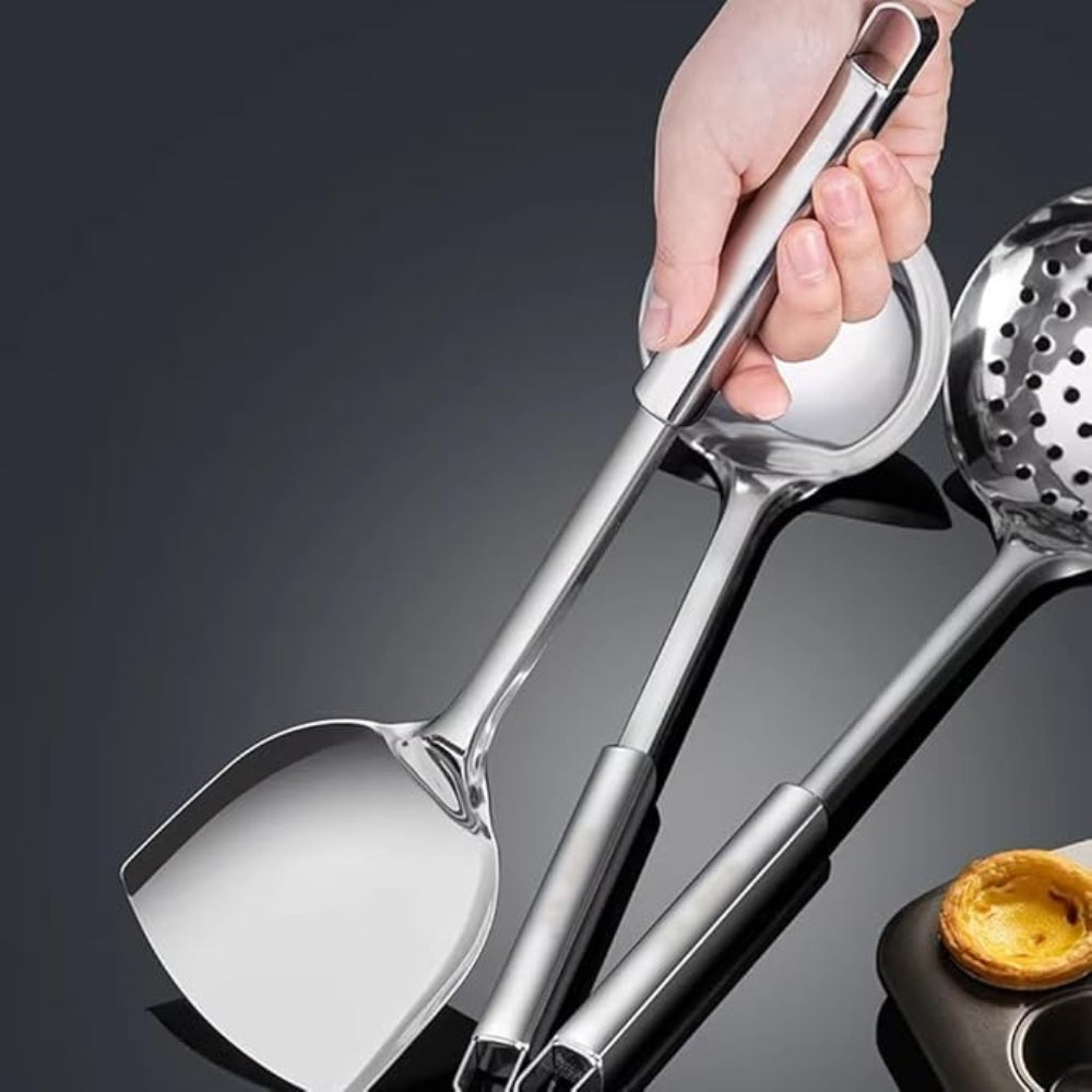 5-Piece Stainless Steel Kitchen Utensil Set with Ergonomic Handles