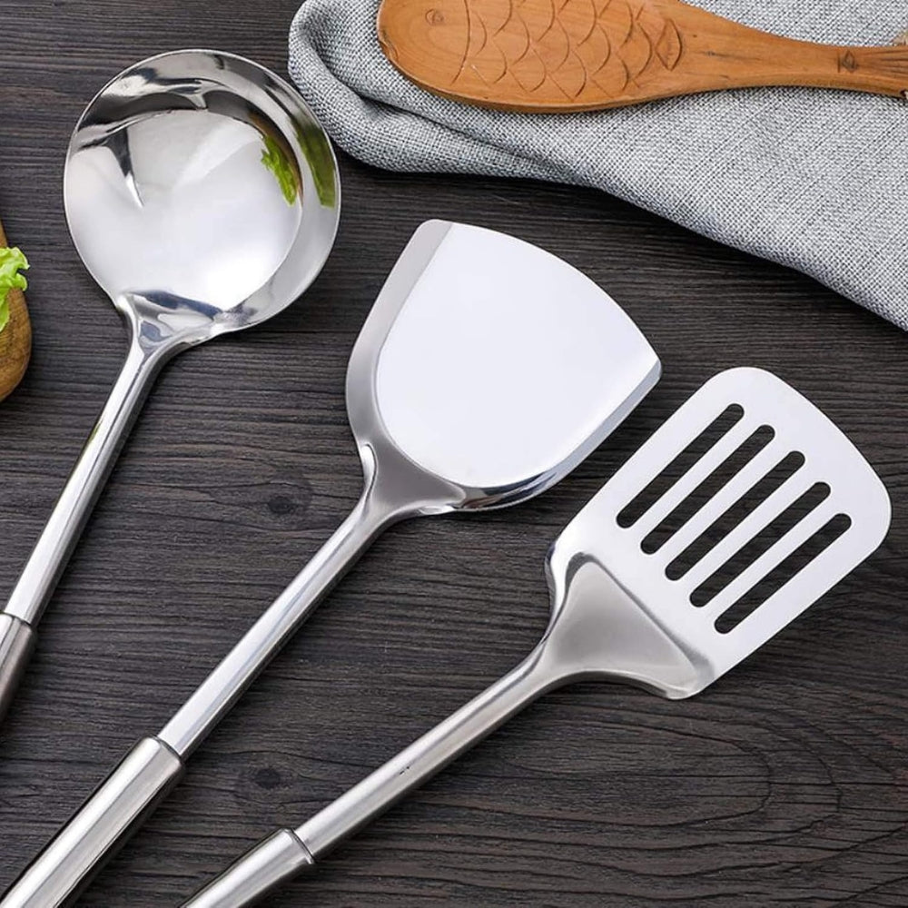 5-Piece Stainless Steel Kitchen Utensil Set with Ergonomic Handles