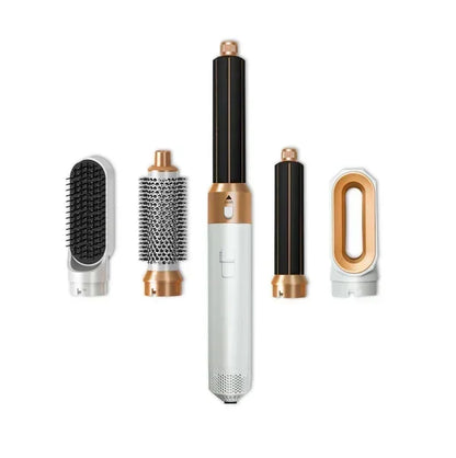 5-in-1 Hair Styling Tool with Interchangeable Heads for Curling, Straightening and Drying