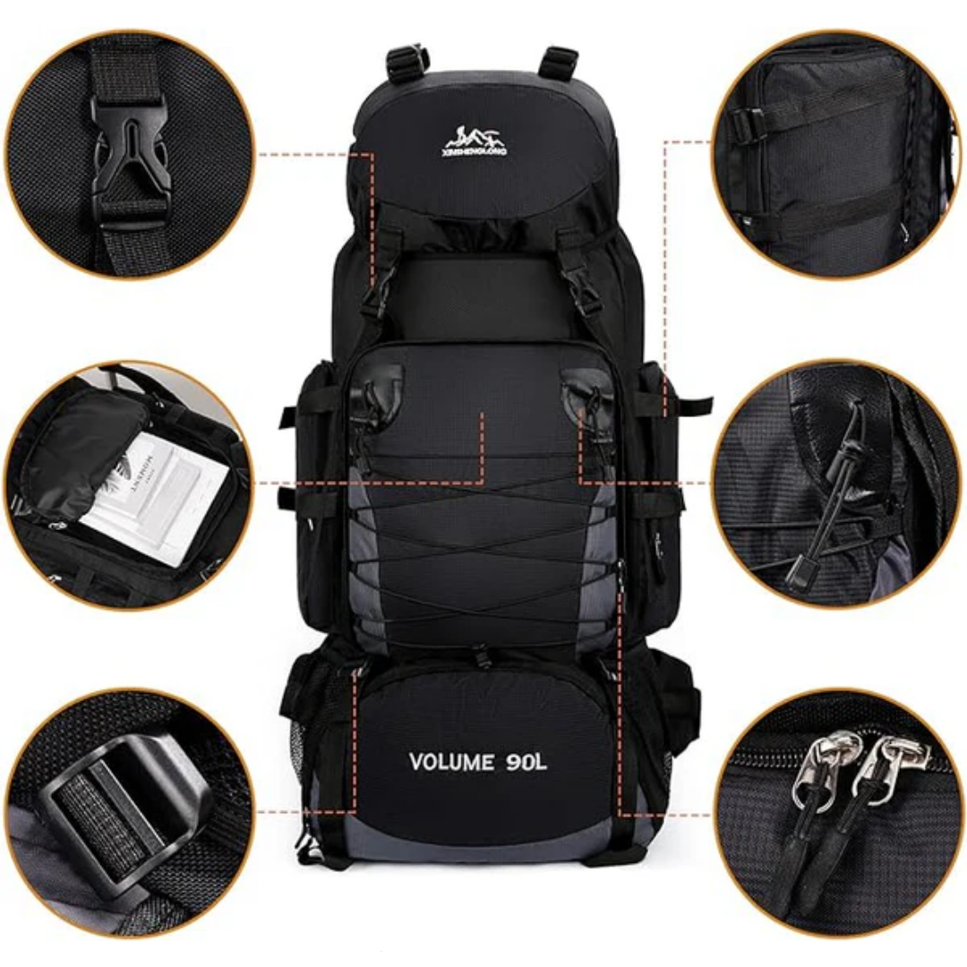 90L Hiking Backpack - Waterproof, Lightweight & Comfortable