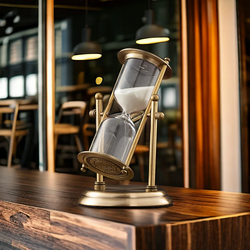 60-Minute Glass Hourglass with Natural Sand for Home Décor and Focus