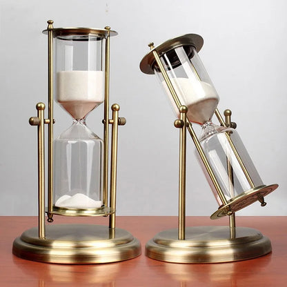 60-Minute Glass Hourglass with Natural Sand for Home Décor and Focus