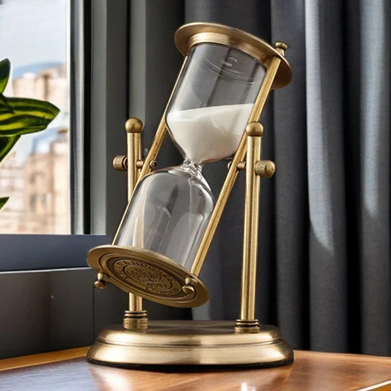 60-Minute Glass Hourglass with Natural Sand for Home Décor and Focus
