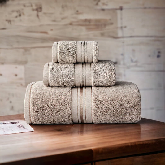 700 GSM Egyptian Cotton Towel Set with Washcloth, Hand Towel and Bath Towel