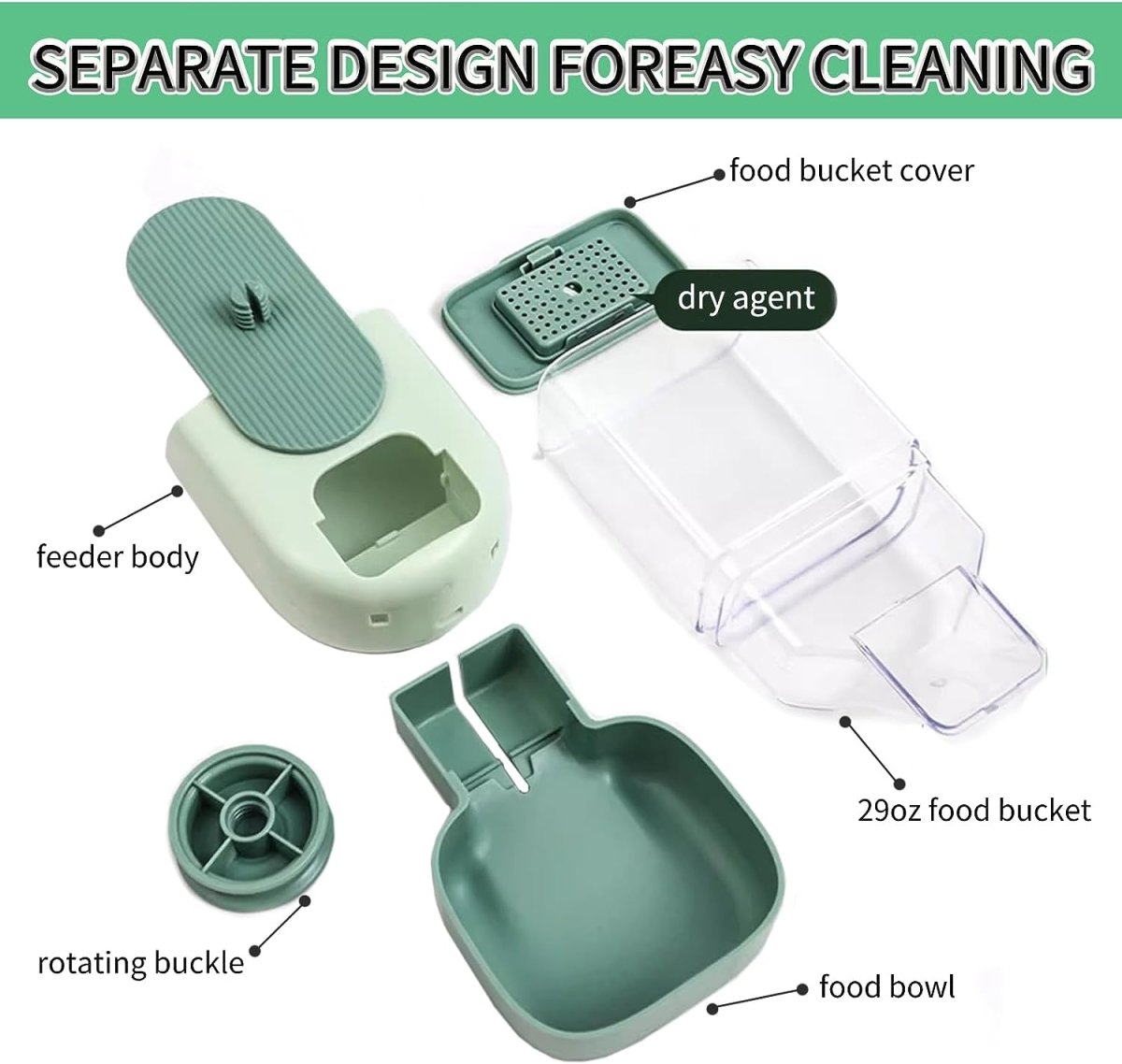 Automatic Rabbit Food and Water Dispenser Set Cage Mountable Feeder for Small Pets