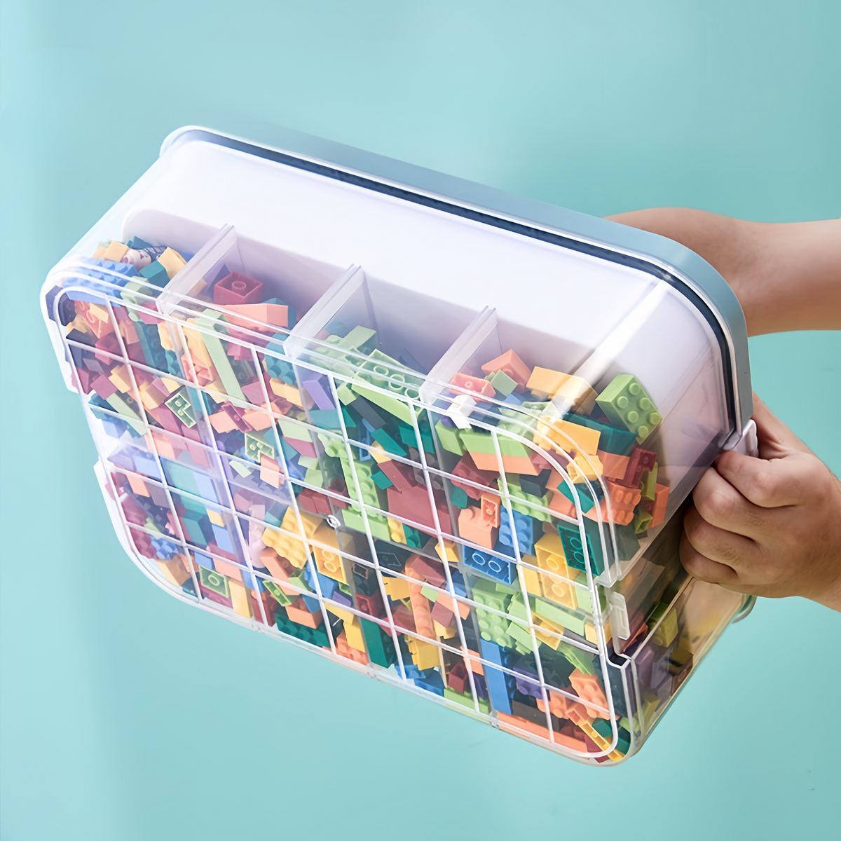 Stackable Storage Organizer Box with Lid for Toys Snacks Crafts and Everyday Essentials