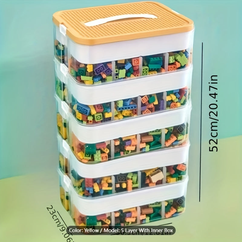 Stackable Storage Organizer Box with Lid for Toys Snacks Crafts and Everyday Essentials