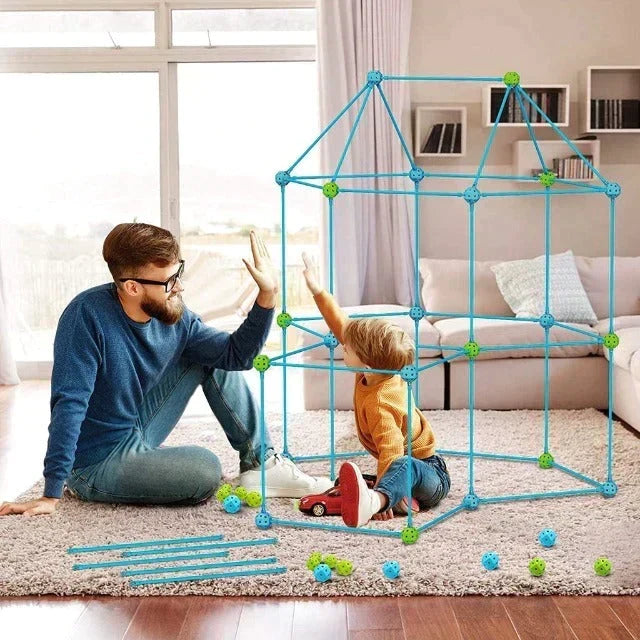 Kids Fort Building Kit Creative Construction Playset Indoor Outdoor Imaginative Toy