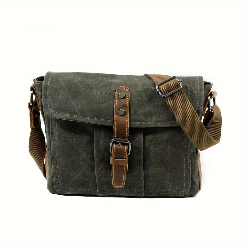 Retro Canvas Travel Shoulder Bag with Adjustable Strap Secure Zip Closure Everyday Carry