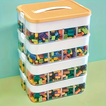 Stackable Storage Organizer Box with Lid for Toys Snacks Crafts and Everyday Essentials