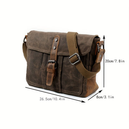 Retro Canvas Travel Shoulder Bag with Adjustable Strap Secure Zip Closure Everyday Carry
