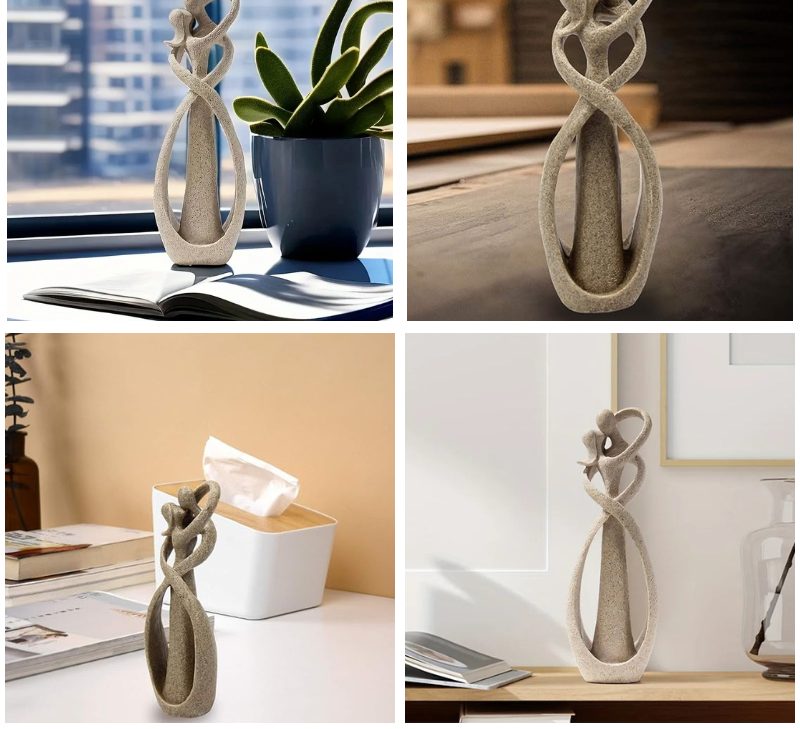 Abstract Embrace Figurine for Elegant Home Decor and Meaningful Gifting