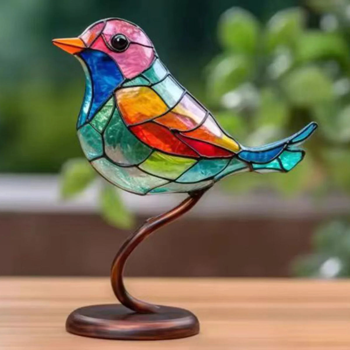 Acrylic Bird Sculpture on Branch for Indoor Home Decor