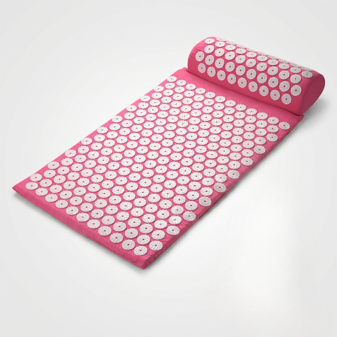 Acupressure Therapy Mat Set with Neck Support Cushion and Spike Discs