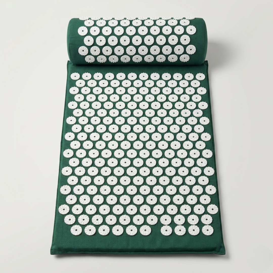 Acupressure Therapy Mat Set with Neck Support Cushion and Spike Discs