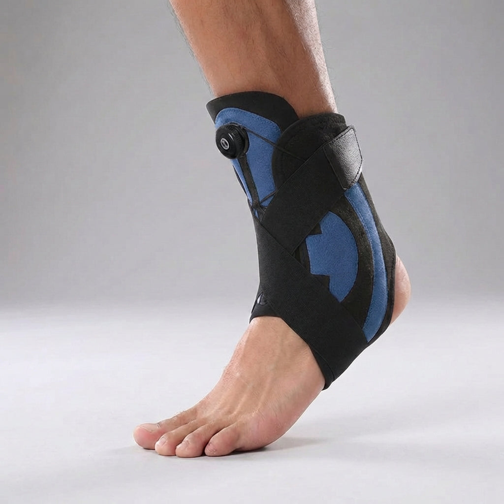 Adjustable Ankle Support Wrap with Spring Structure and Elastic Strap