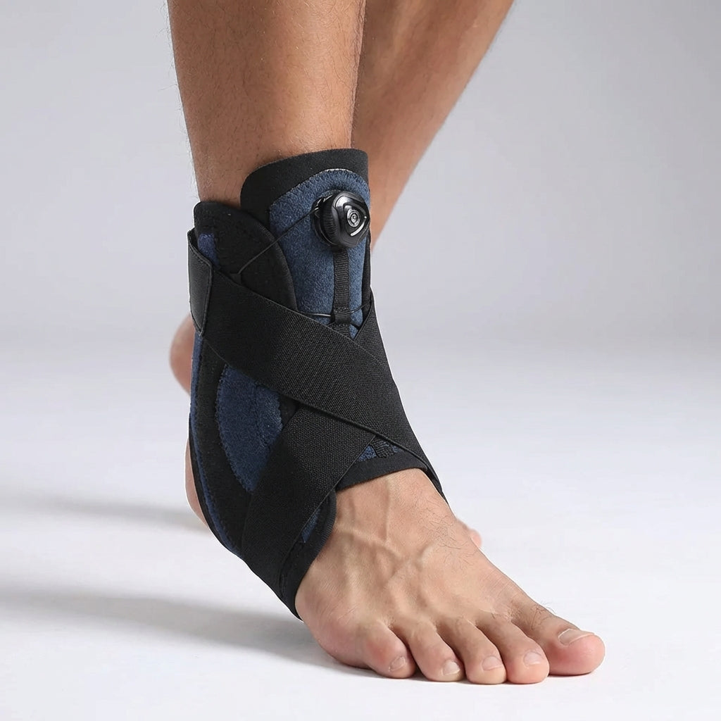 Adjustable Ankle Support Wrap with Spring Structure and Elastic Strap
